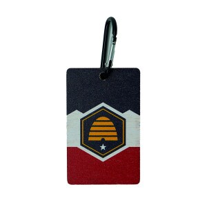 Utah Flag Luggage Tag Wooden Caribeener